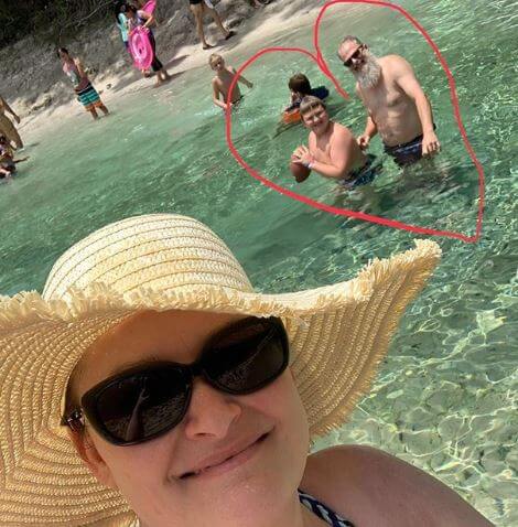 Toni Cabe with her husband and son.